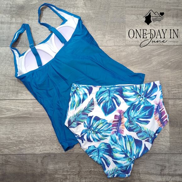 B2Prity Slimming High Waist Tankini Swimsuit Size M - Picture 4 of 4